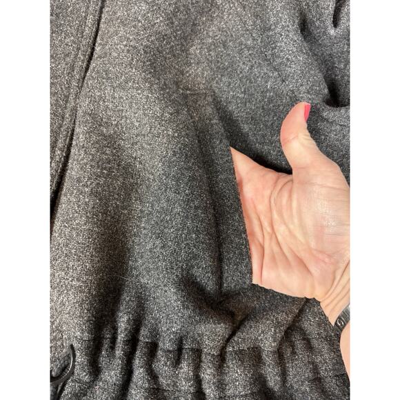 Madewell Vancouver Parka Coat Dark Grey Size XL Wool Blend Faux Fur Hood Pockets - Picture 14 of 16
